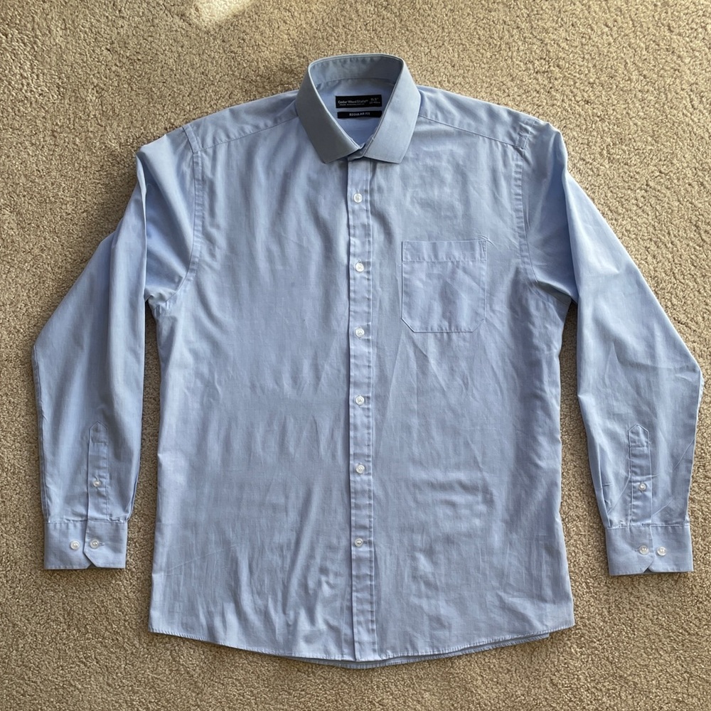 Cedar Wood State 15.5” 39-40 cm Regular Fit Men's Light Blue Dress Shirt